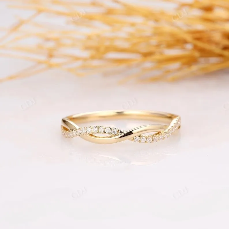 0.14ctw Half Lab Grown Diamond Eternity Twist Band For Women