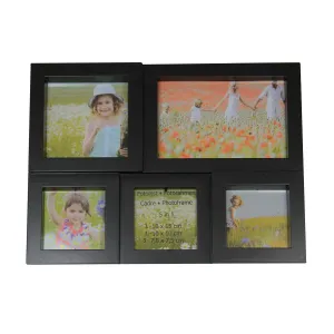 11.5" Black Multi-Sized Puzzled Photo Picture Frame Collage Wall Decoration