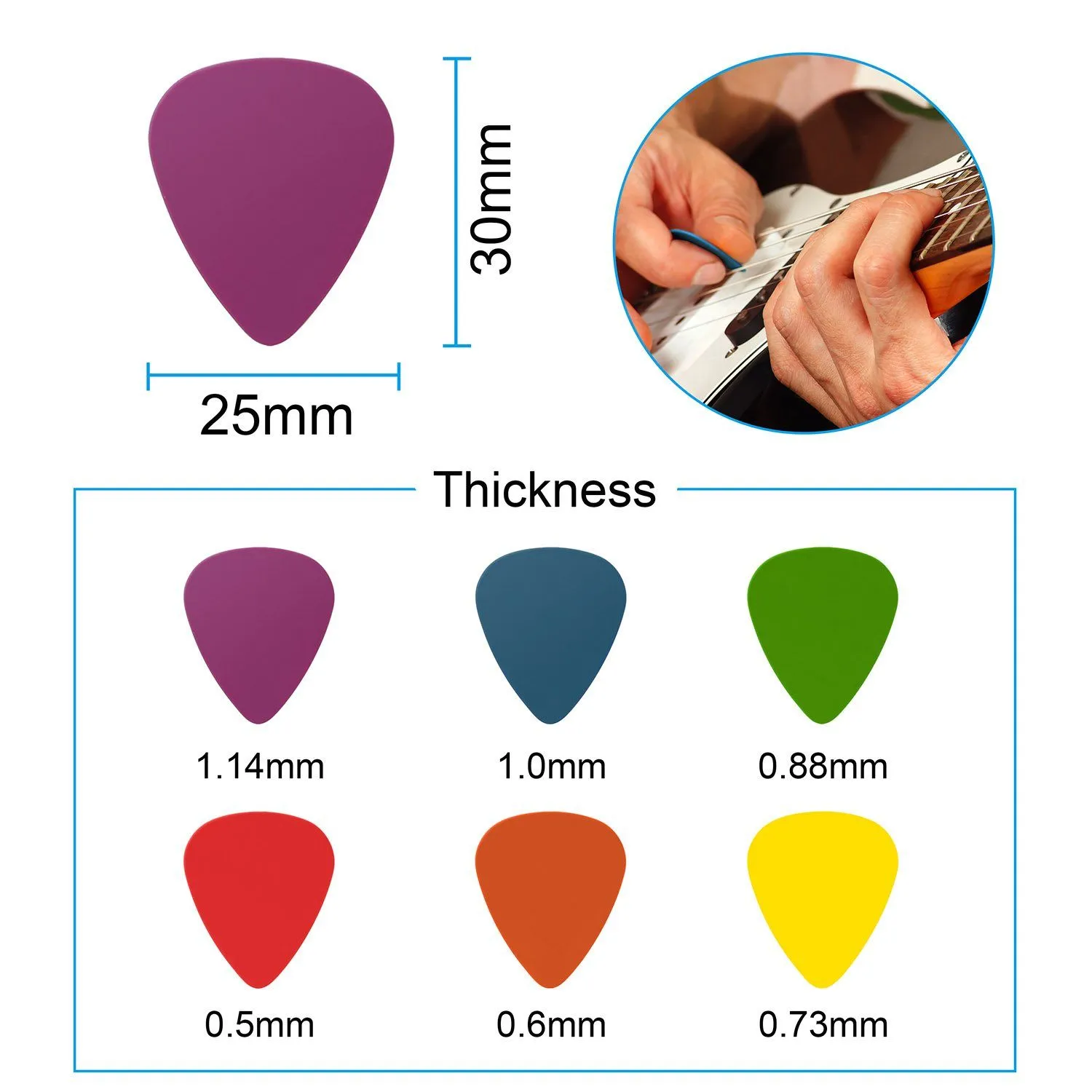 12-Piece: Standard Acoustic Electric Plectrums Guitar Picks