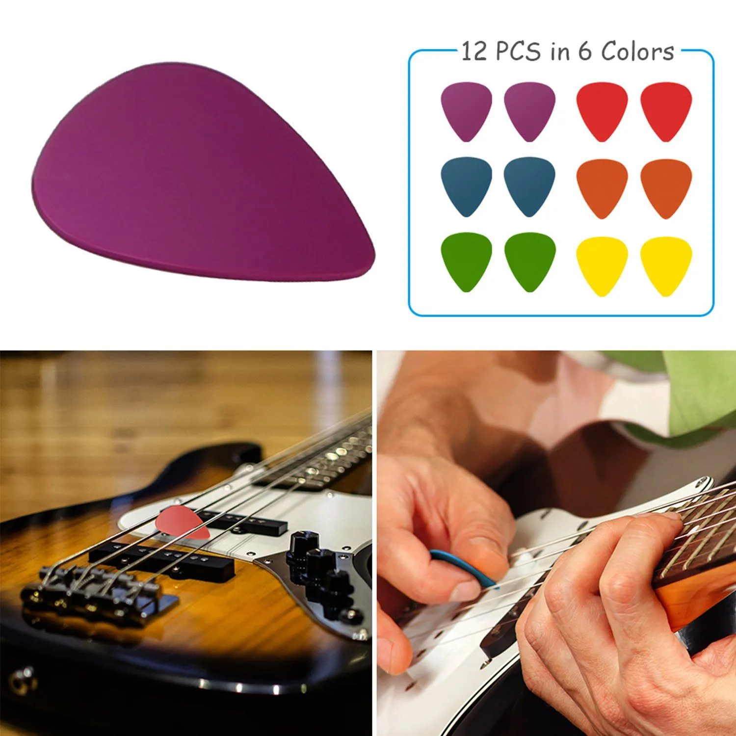 12-Piece: Standard Acoustic Electric Plectrums Guitar Picks