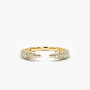 14k Diamond Claw Ring