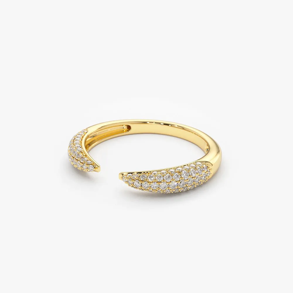 14k Diamond Claw Ring