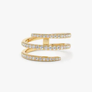 14k Diamond Spiral Ring