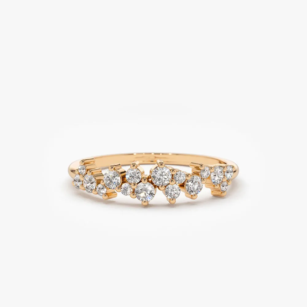 14k  Diamond Statement Cluster Ring