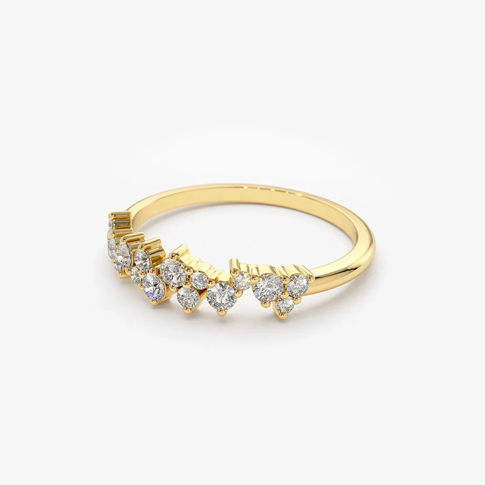 14k  Diamond Statement Cluster Ring