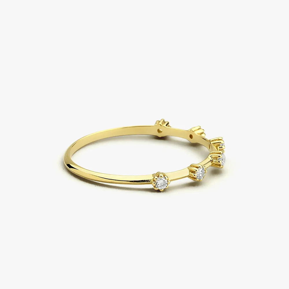 14k Gold Diamond Stacking Ring