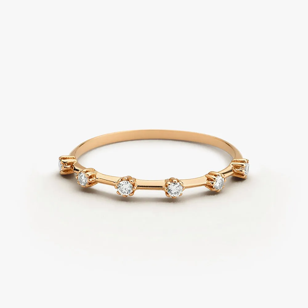 14k Gold Diamond Stacking Ring