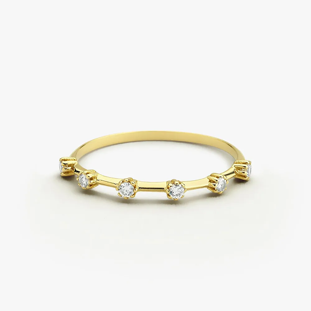 14k Gold Diamond Stacking Ring