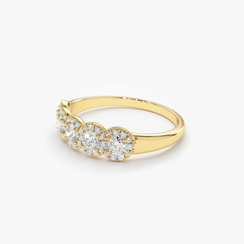 14K Gold Diamond Wedding Band