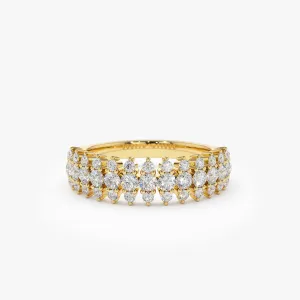 14k Half Eternity Round Diamond Spike Ring