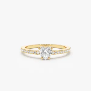 14k Heart-Shaped Diamond Ring