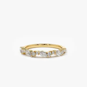 14k Marquise Cluster Stackable Wedding Ring