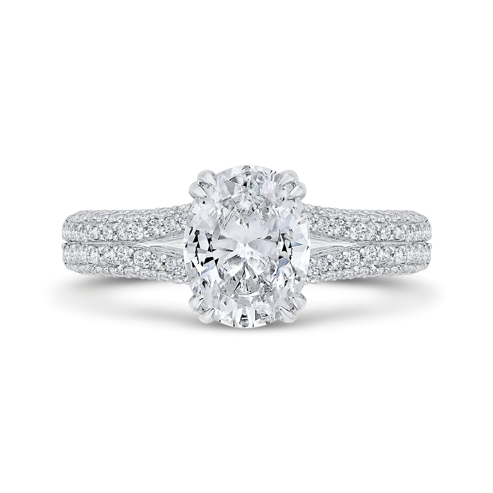 14K White Gold Diamond Engagement Ring (Semi-Mount)