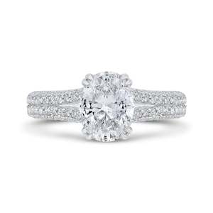 14K White Gold Diamond Engagement Ring (Semi-Mount)