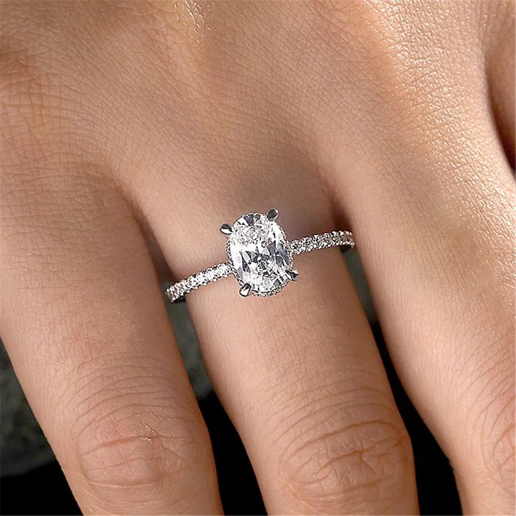 14K White Gold 'Hart' Hidden Halo Oval Diamond Engagement Ring