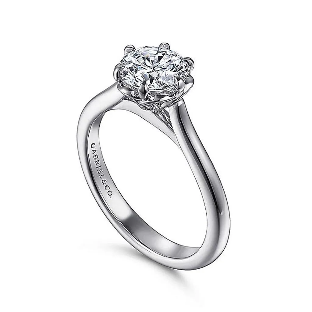 14K White Gold 'Tiona' Round Diamond Engagement Ring