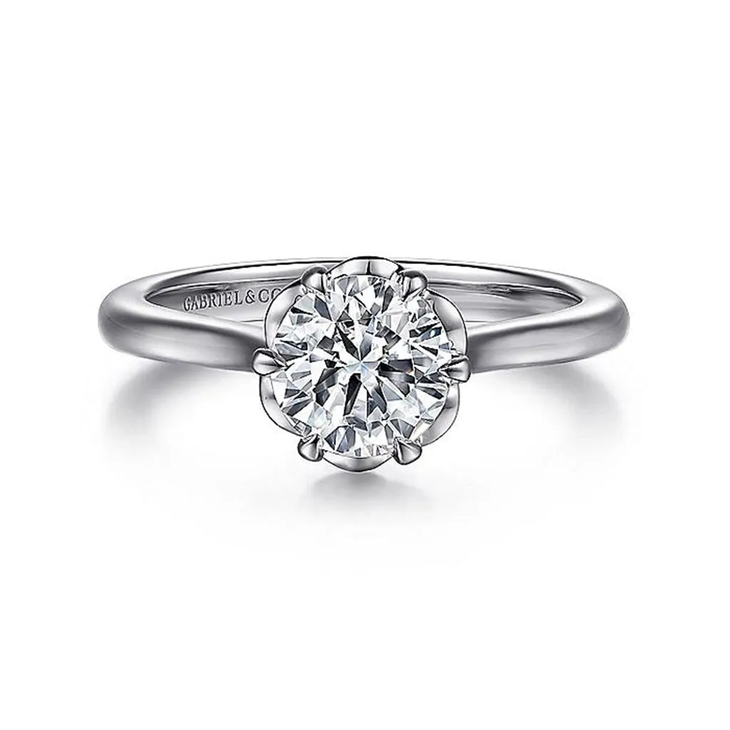 14K White Gold 'Tiona' Round Diamond Engagement Ring