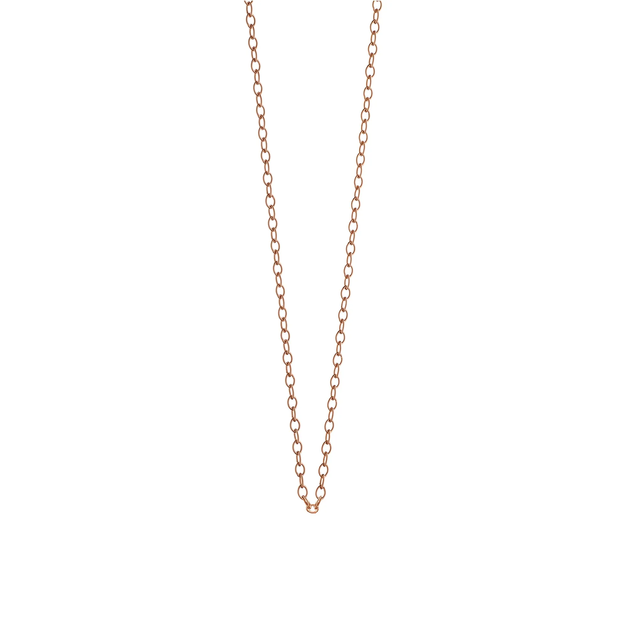 18K Rose Gold Oval Link Chain, 30"