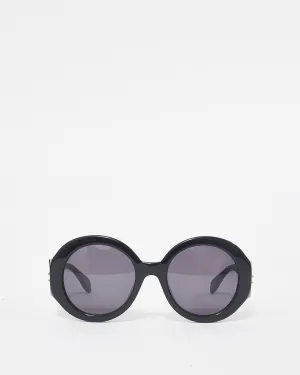 Alexander McQueen Black Oversized Oval Frame Sunglasses