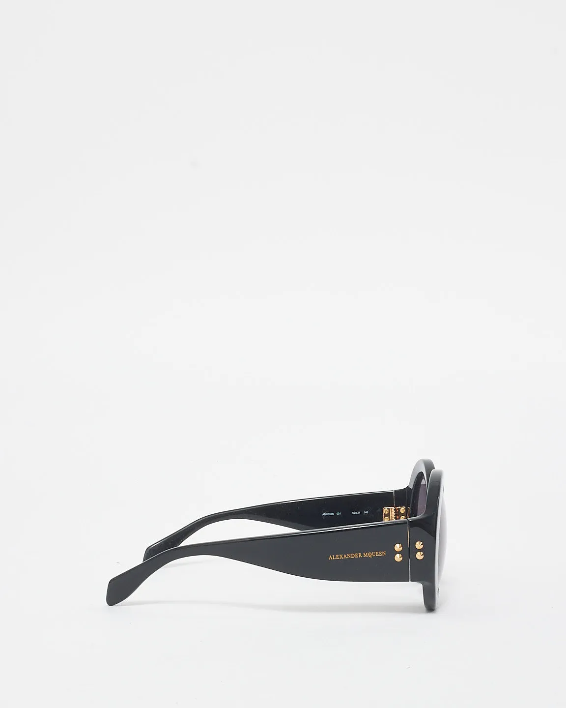 Alexander McQueen Black Oversized Oval Frame Sunglasses