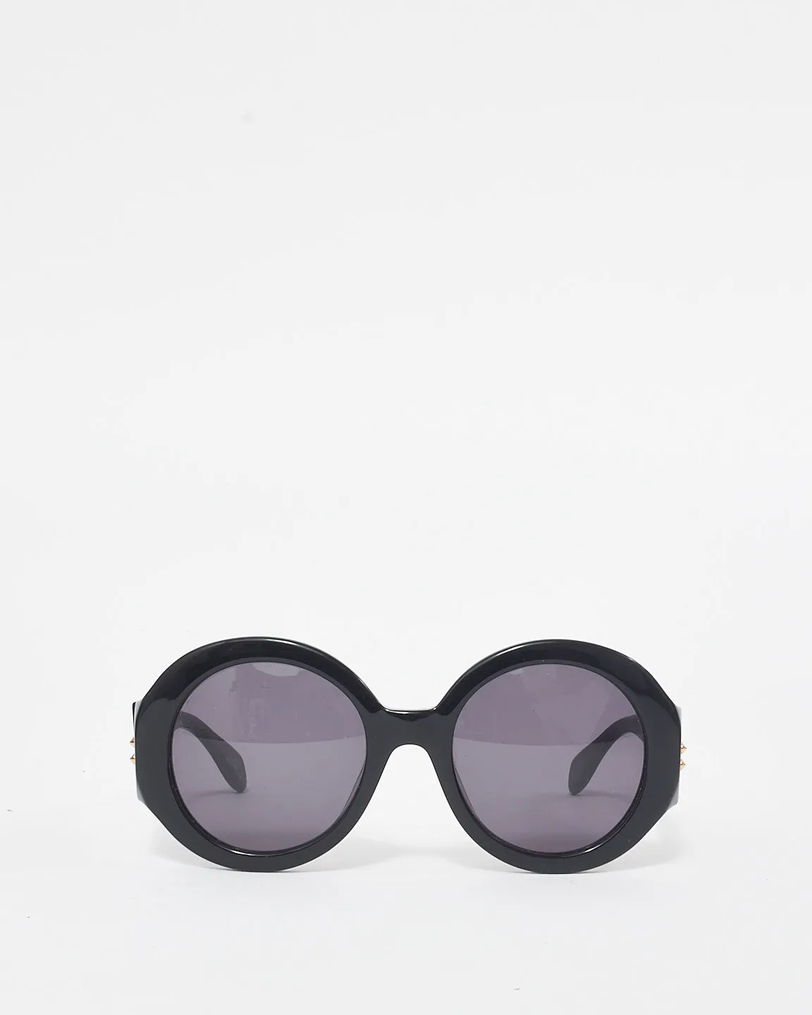 Alexander McQueen Black Oversized Oval Frame Sunglasses