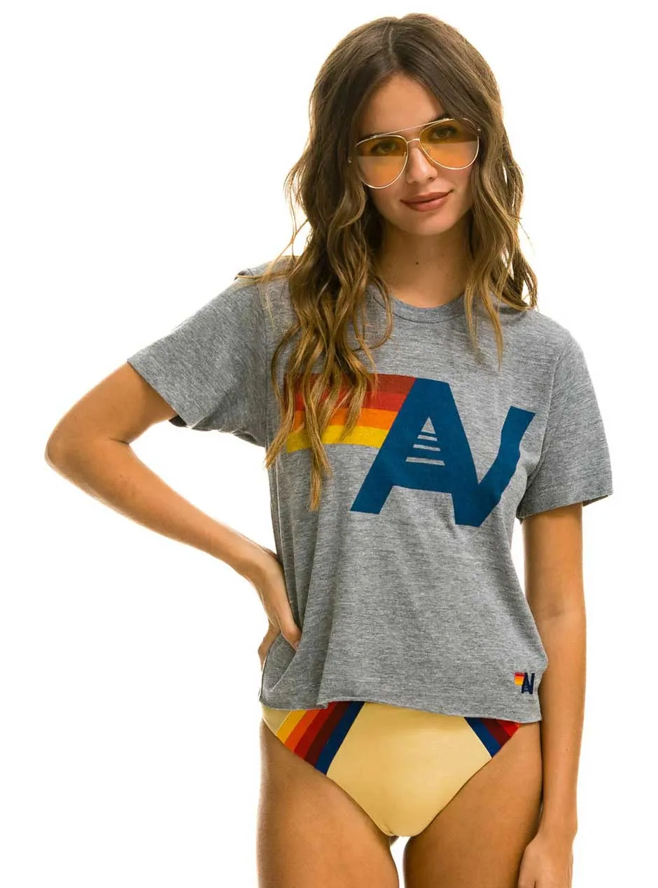 Aviator Nation Women's Logo Boyfriend Tee - Heather Grey