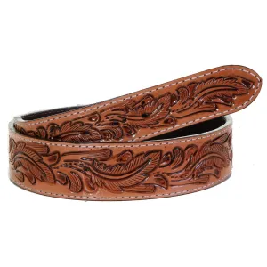 B1045 - Natural Feather Tooled Belt