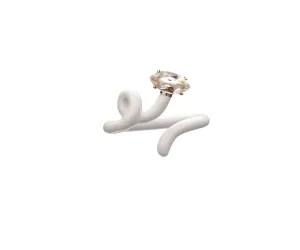 Baby Vine Tenrdil 9K Gold Plated White Ring w. Crystal