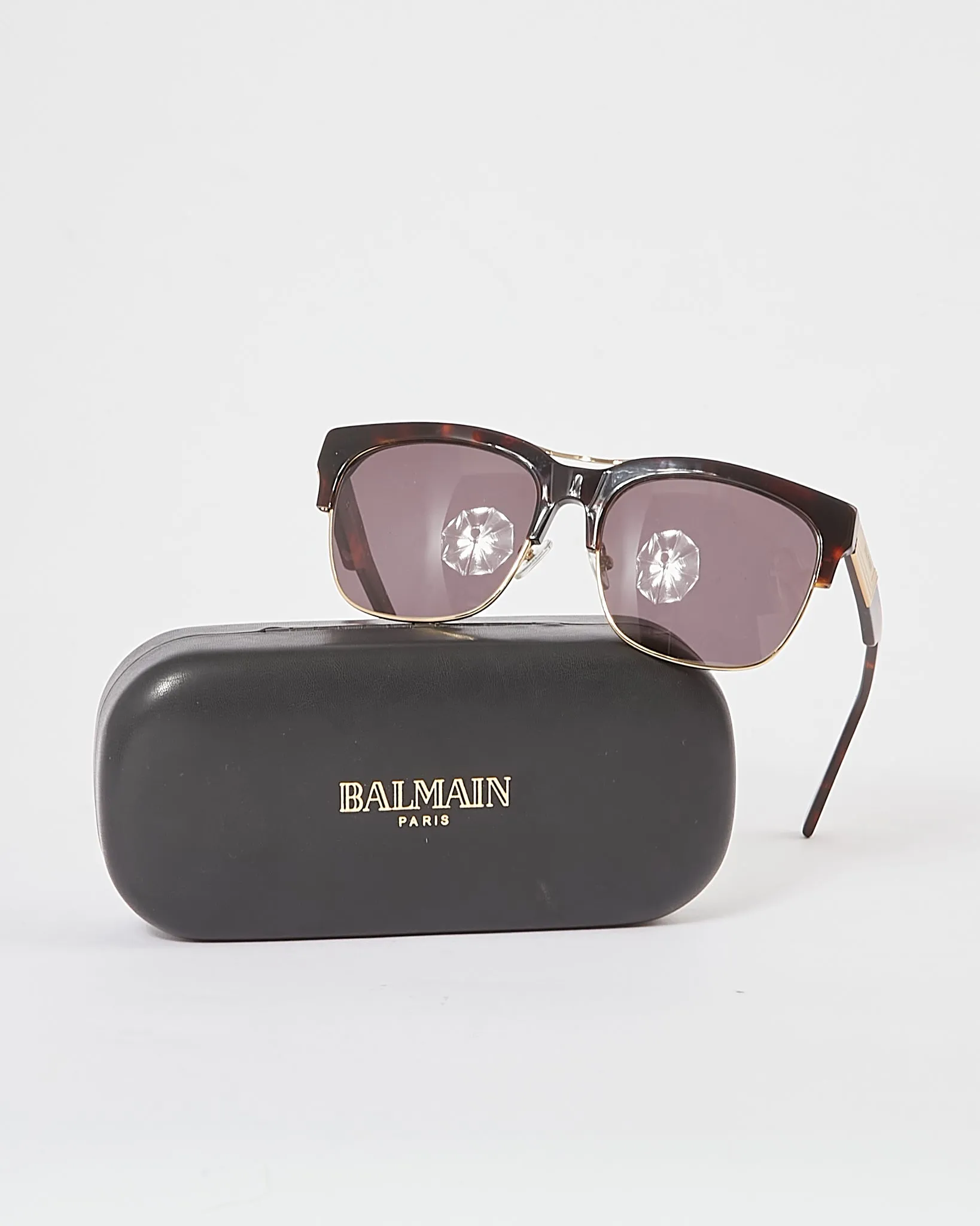 Balmain Tortoise BL7010 Gold Trim Wayfarer Sunglasses