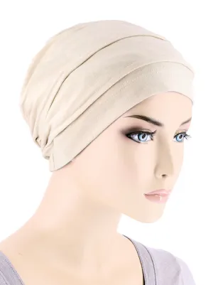 Bamboo Pleated Cap Ivory