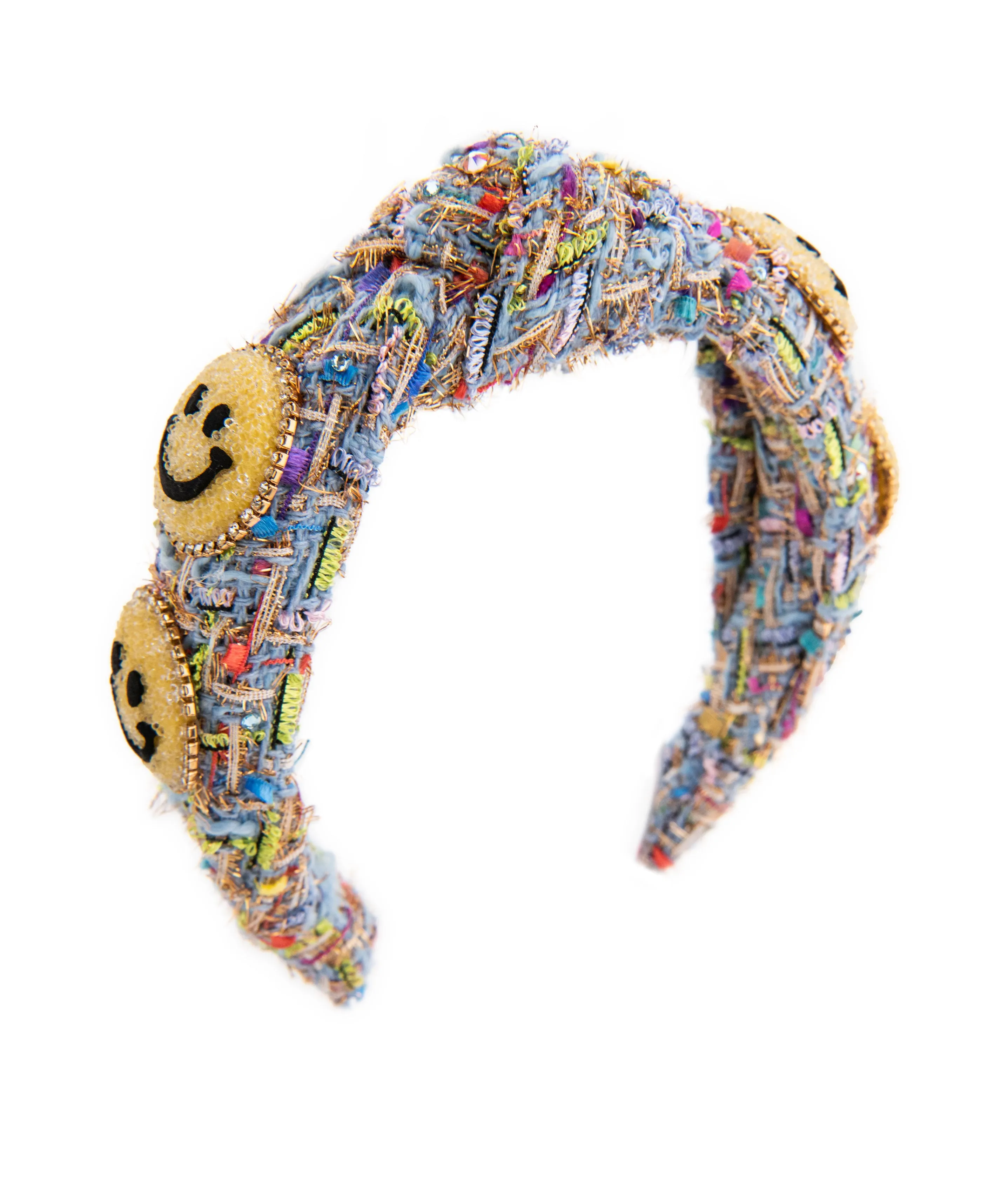 Bari Lynn Knot Headband Crystallized Tweed Smiley