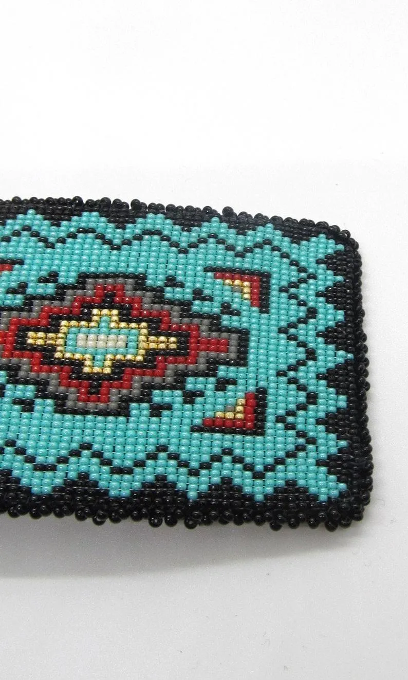 BEAD IT Leather Backed Beaded Belt Buckle