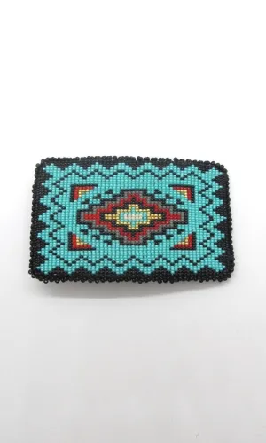 BEAD IT Leather Backed Beaded Belt Buckle