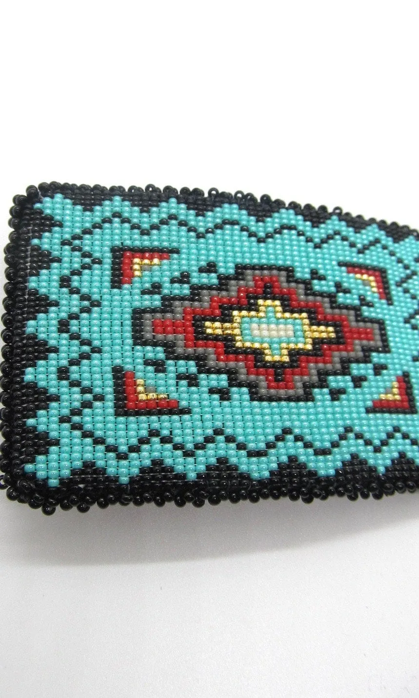 BEAD IT Leather Backed Beaded Belt Buckle