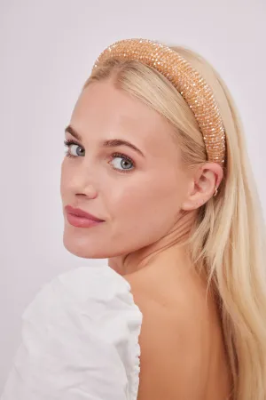 Beaded Headband in Champagne