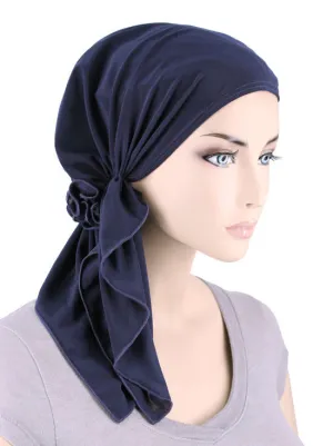 BELLA-682#The Bella Scarf Navy Blue