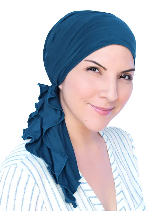 BELLA-BB-792#The Bella Scarf Bamboo Teal Blue