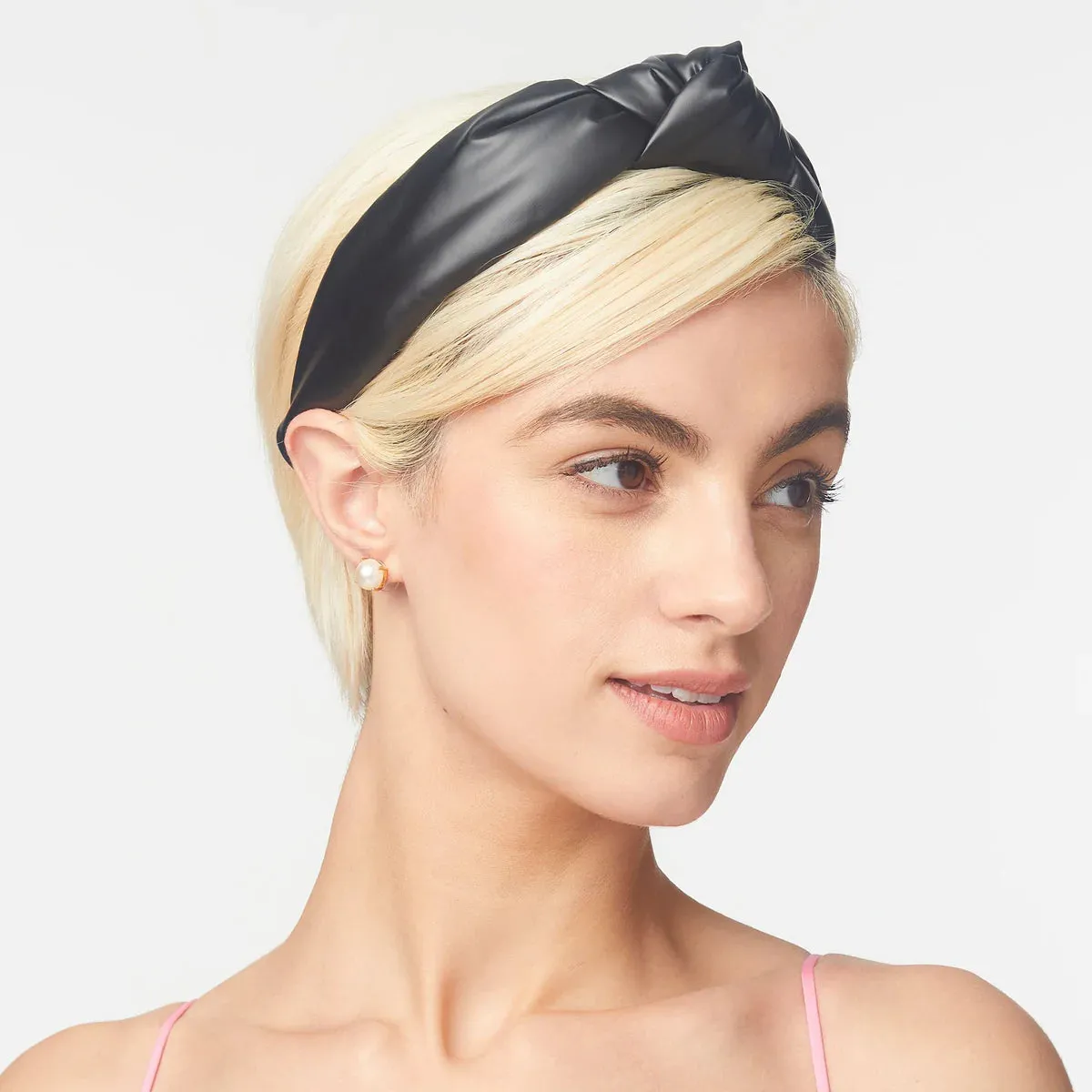 Black Faux Leather Headband