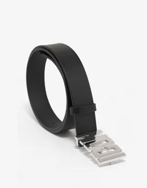 Black Icon Logo Buckle Belt