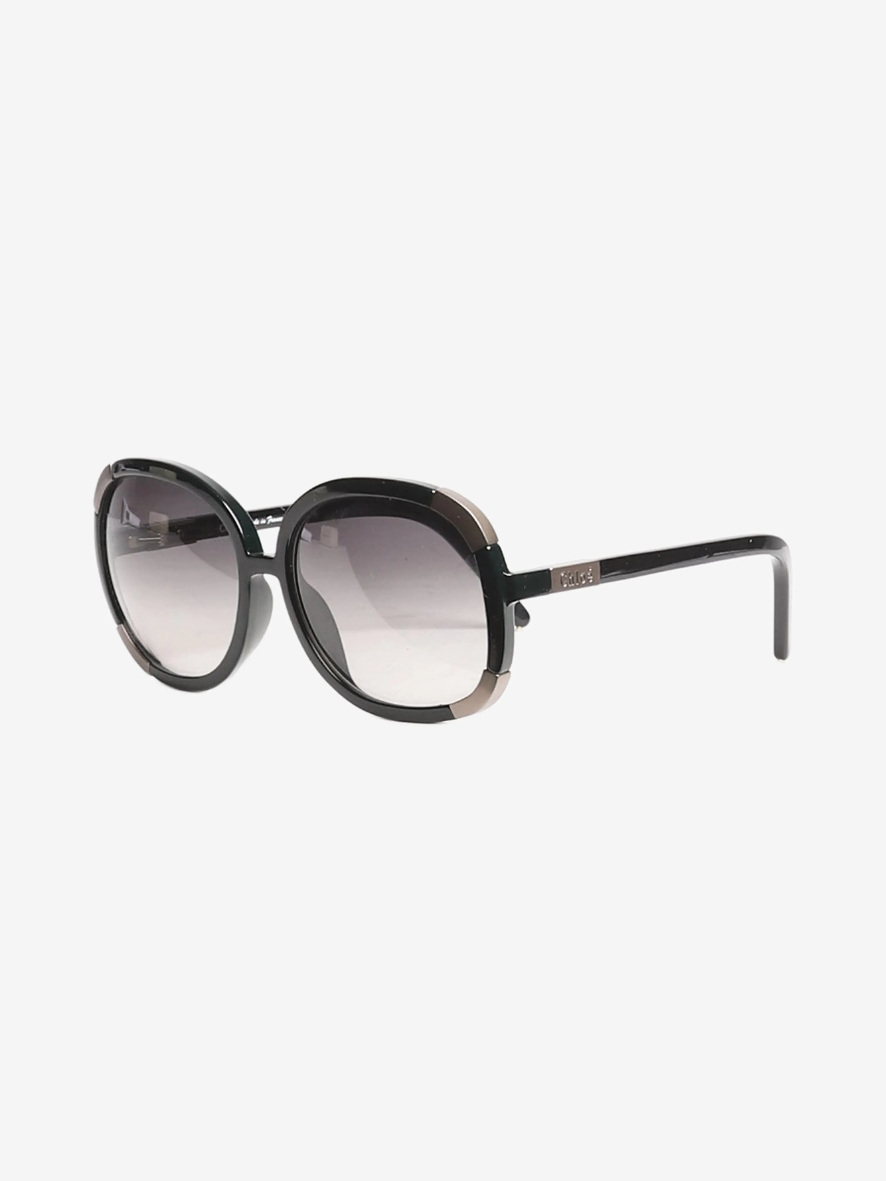 Black mytre round oversized sunglasses