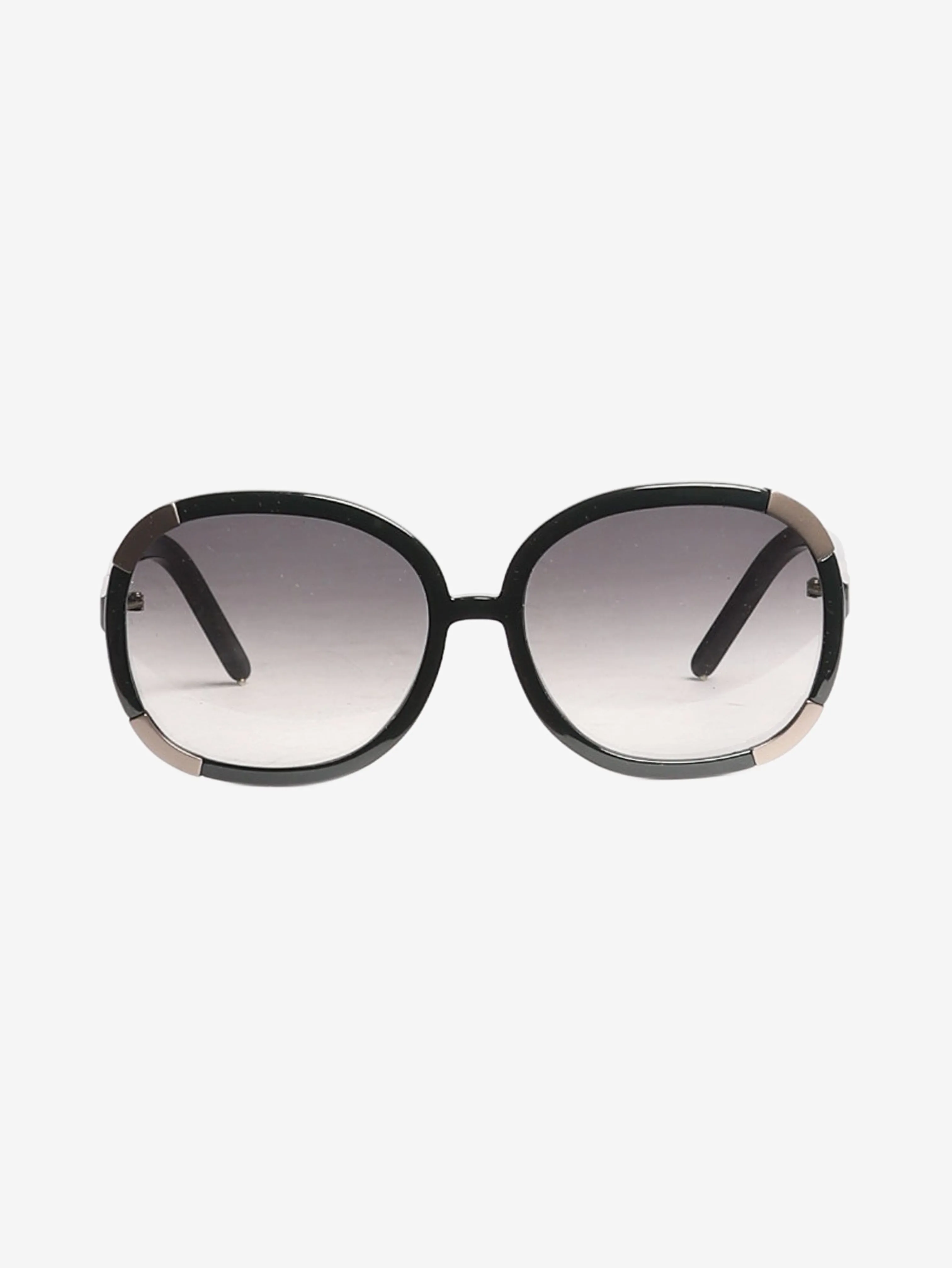 Black mytre round oversized sunglasses