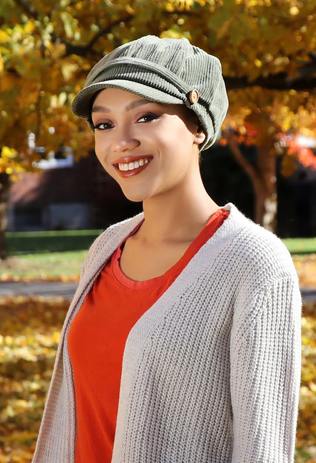 Brianna Corduroy Newsboy Cabbie Hat for Women