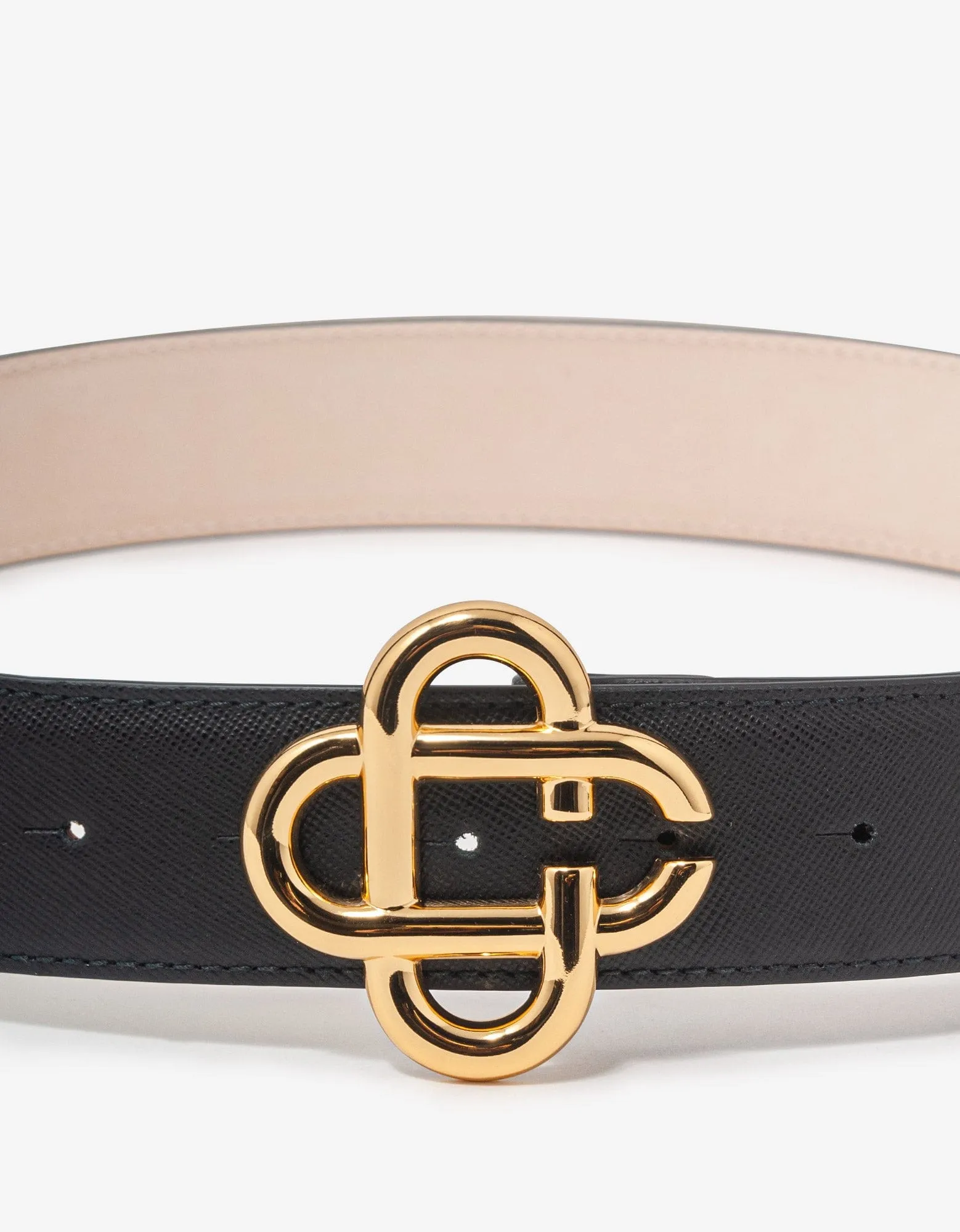 Casablanca Black CC Logo Buckle Belt