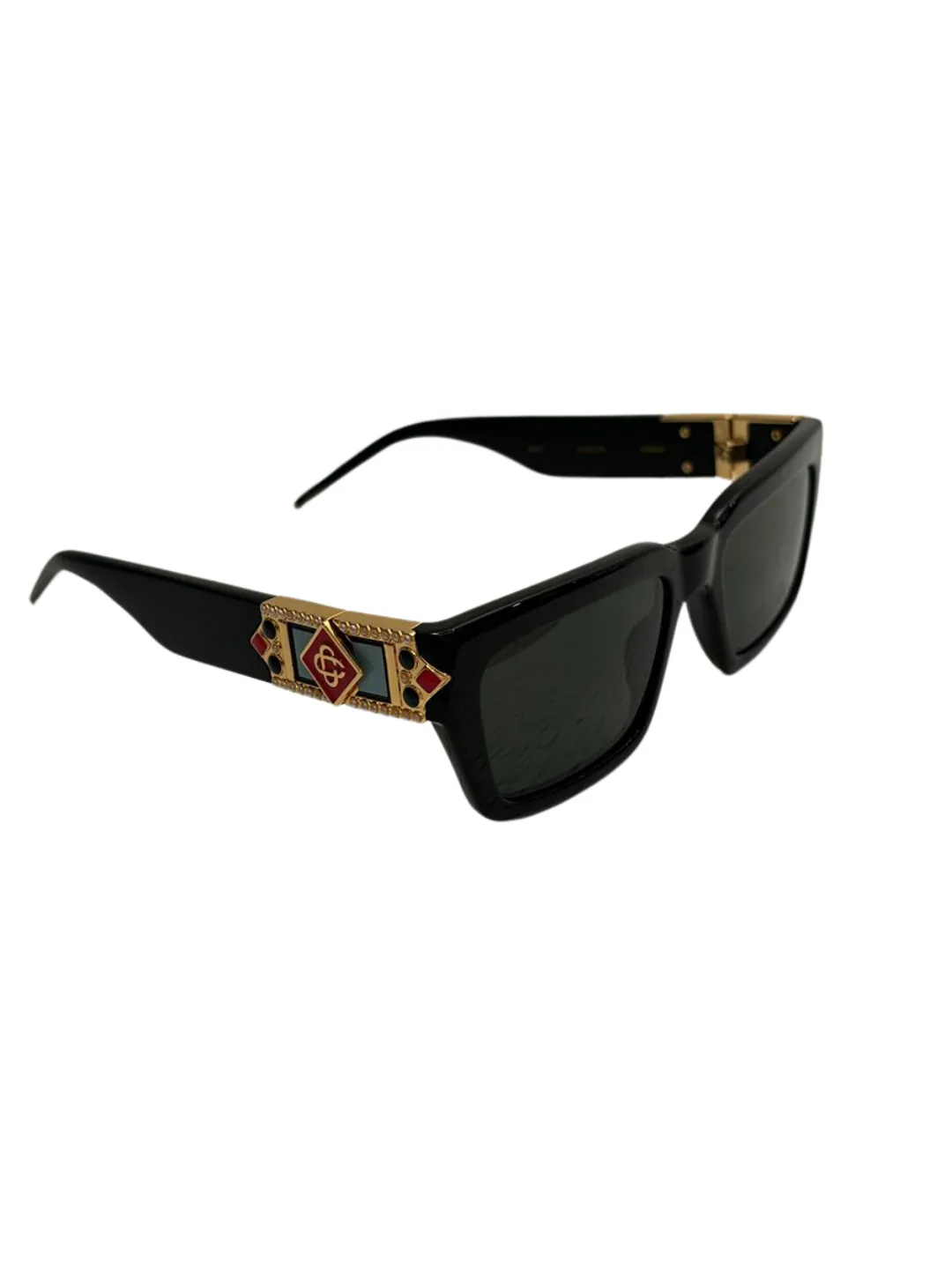 Casablanca GOLD PLATED MONOGRAM PLAQUE SUNGLASSES BLACK