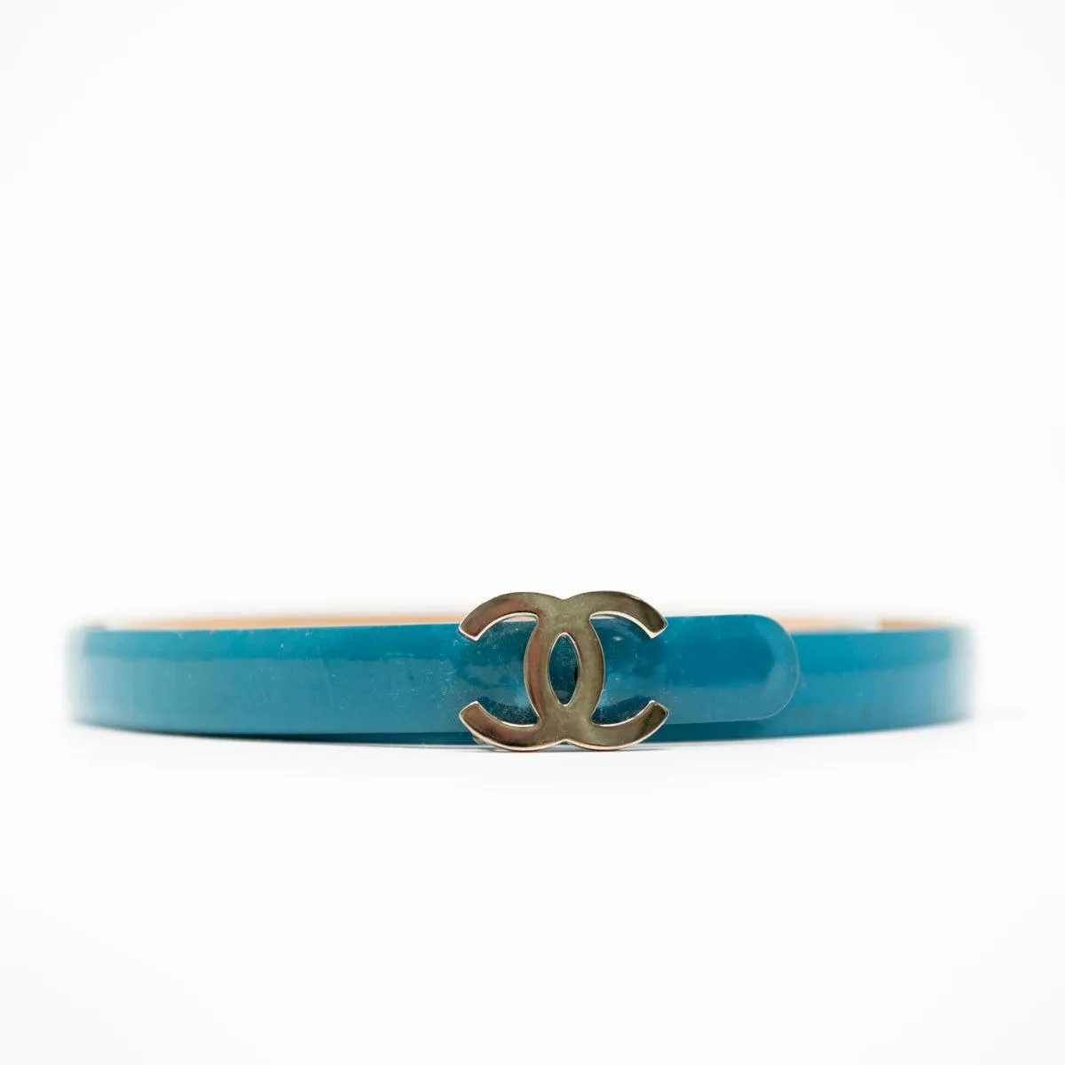 Chanel Turquoise Patent CC Belt