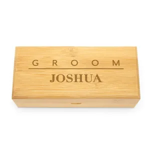 Custom Groom Engraved Wooden Hard Box Case For Sunglasses Or Eyeglasses