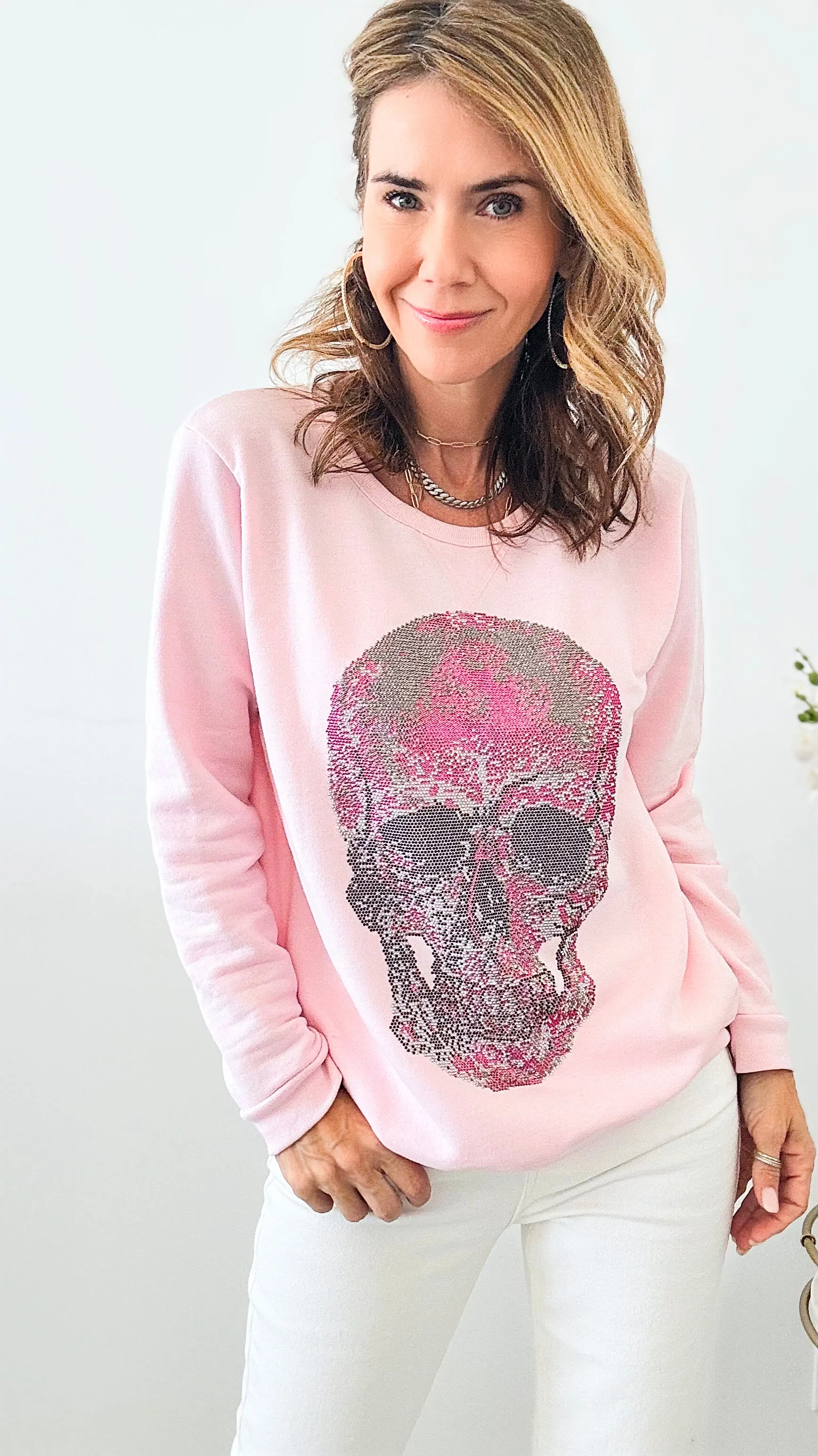 CUSTOM Pink Skull Classic Sweatshirt