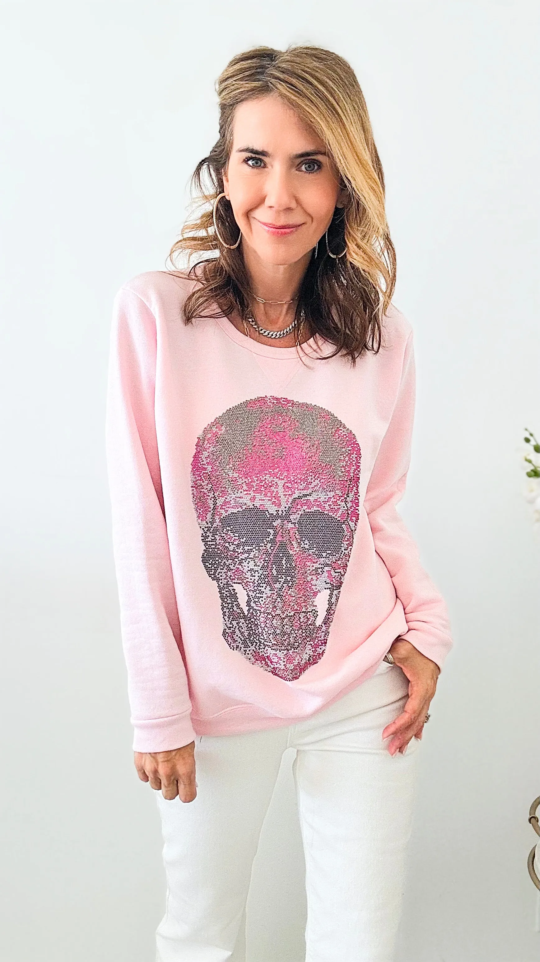 CUSTOM Pink Skull Classic Sweatshirt