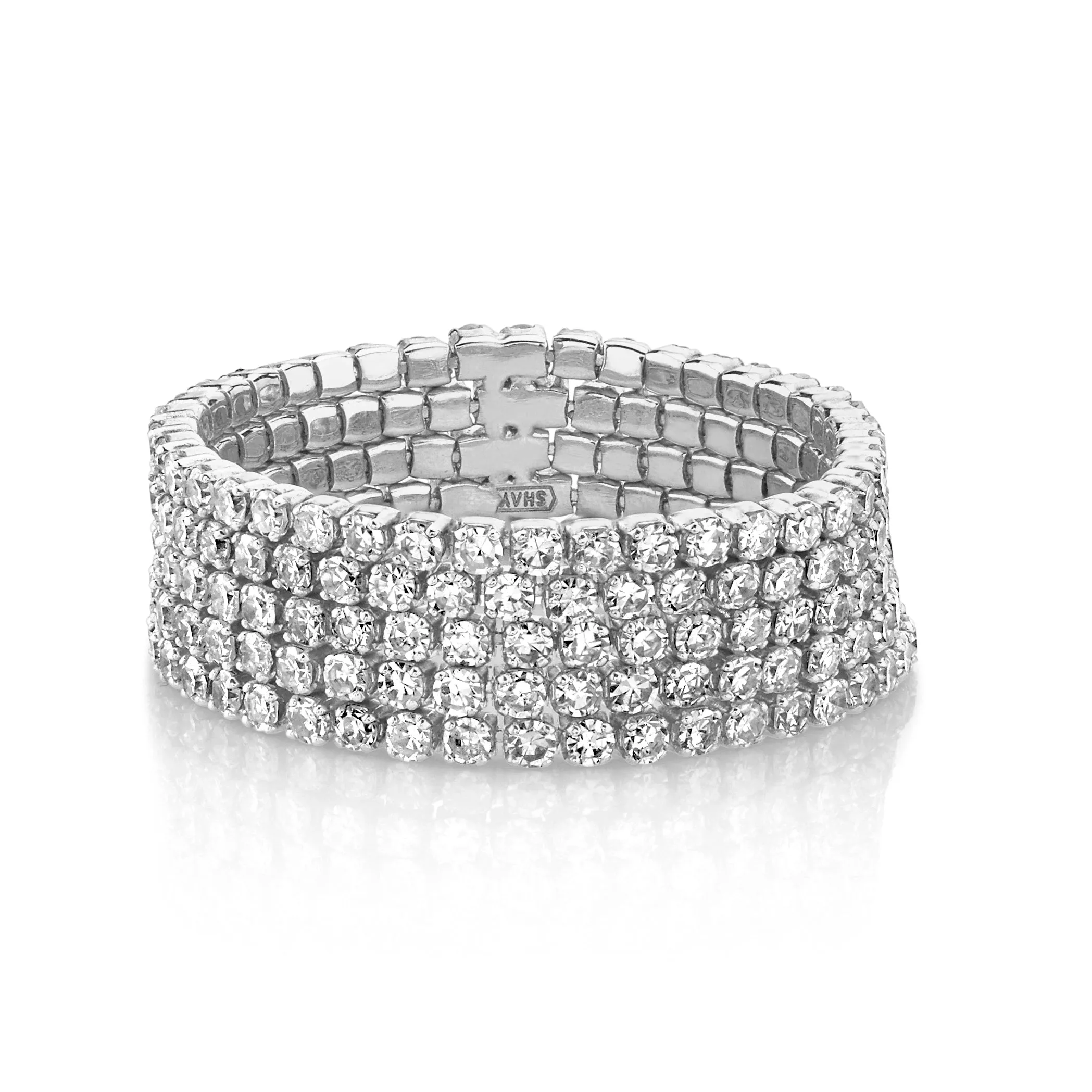 DIAMOND 5 THREAD STACK RING