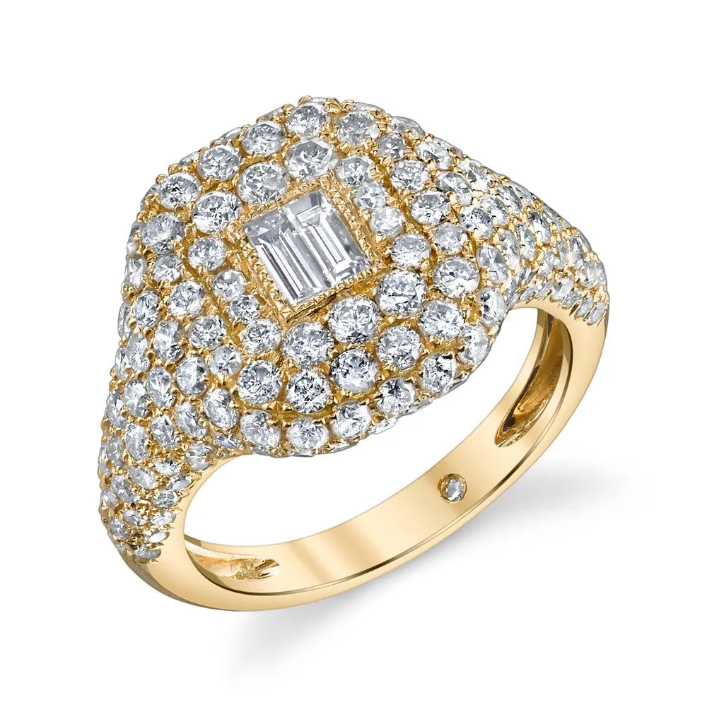 DIAMOND BAGUETTE PAVE PINKY RING